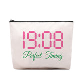 CEASQVAA sorority makeup bag pink-green portable travel essential for cosmetics