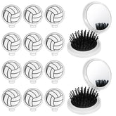 Cecnamt volleyball mini detangler brush compact for on-the-go styling.