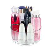 CECOLIC 360° rotating makeup organizer on vanity enables quick access to brushes and lipsticks