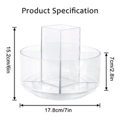 CECOLIC 5-compartment makeup storage keeps skincare, brushes, and lip products neatly organized
