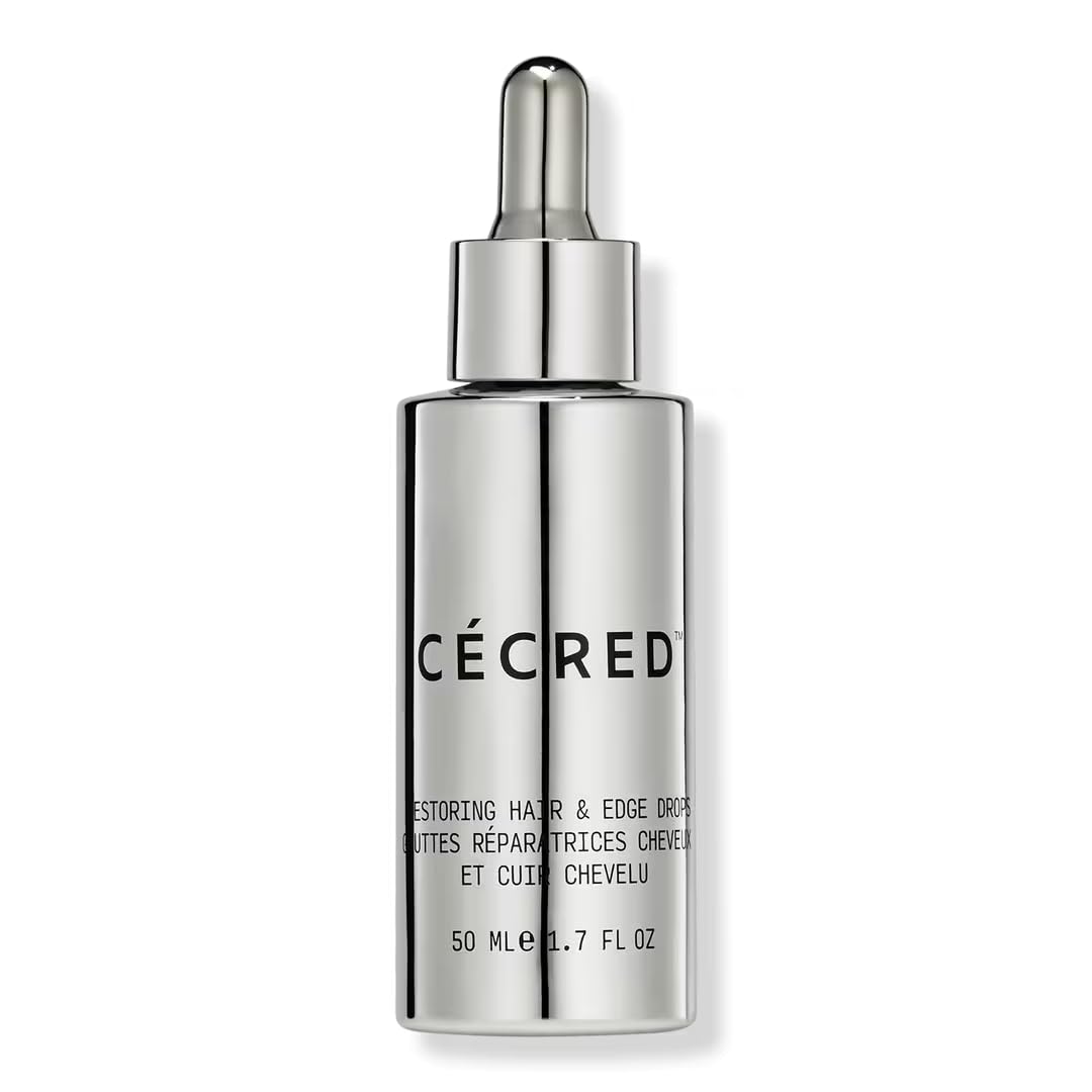 Cécred Restoring Hair & Edge Drops bottle pour shows fast-absorbing scalp care for daily use