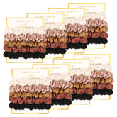 CEELGON 8-pack satin scrunchies Ivory with luxurious sheen for bridesmaid looks