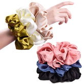 CEELGON big silk scrunchies pack-6 colors for gentle hair-friendly hold