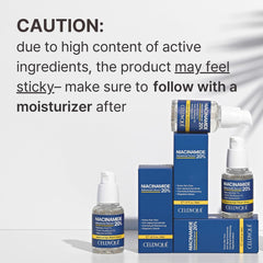 CELDYQUE Niacinamide serum texture swirls show hydrating formula for dry skin
