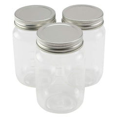 Celebrate It Michaels 16oz plastic Mason jar closed, ideal for pantry storage and craft organization