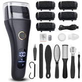 Celepen electric foot file LED light closeup showing precise dead-skin removal