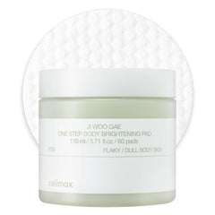 Celimax ONE STEP Body Brightening Pad packaging shows travel-friendly design for on-the-go use