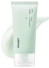 celimax Real Cica Soothing Cream bottle showing oil-free hydration for sensitive skin