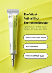 Celimax Vita A Retinal Shot dropper in use, targeting fine lines and enlarged pores.