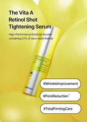 Celimax Vita A Retinol Shot dropper highlights precise application for targeted wrinkle reduction.