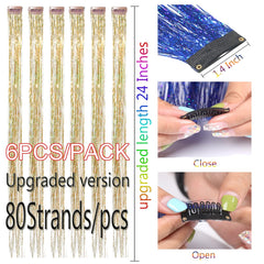 CelineBella hair tinsel kit with clip-in tools for easy, quick style changes