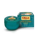 Cella Milano Aloe Vera shaving soap packaging highlights Italian craftsmanship for refined grooming.