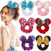 CellElection white princess mouse ears scrunchie adds playful flair to outfits and photos.
