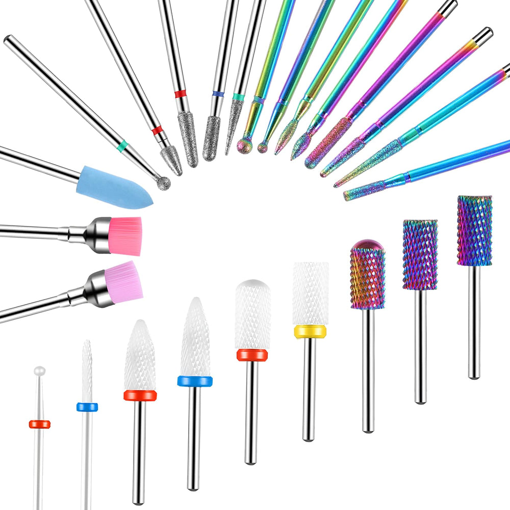 Cellentool 25pcs nail drill bits set full kit for versatile manicure and pedicure prep