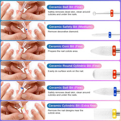 Cellentool ceramic nail bits collection for smooth finishes and cuticle prep