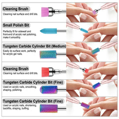 Cellentool tungsten carbide bit offers durable shaping for tough nail surfaces.