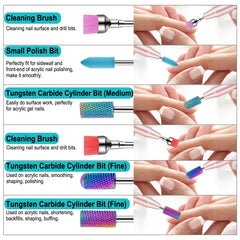 Cellentool tungsten carbide bits for durable, precise nail carving.