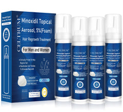 Celtrum 5% Minoxidil Foam bottle — unscented formula for scalp use and thicker hair.