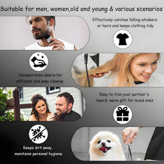 Celuisiva beard bib catches hair to prevent sink clogs during shaving