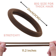 CENTSTAR brown seamless nylon hair ties deliver snag-free hold for voluminous ponytails.