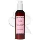 Ceremonia Guava Leave-In bottle pour demonstrates easy application and hydration boost.