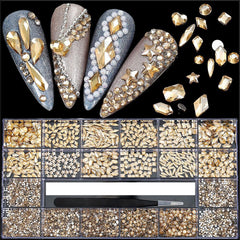 CESUSME champagne rhinestones collection for radiant nail art and crafts