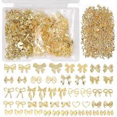 CESUSME gold bow nail charms pack offers versatile DIY nail art options