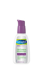 Cetaphil Dermacontrol SPF30 Moisturizer bottle demonstrates oil control for acne-prone skin.