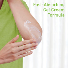 Cetaphil gel-cream texture closeup shows quick absorption with a non-greasy finish.