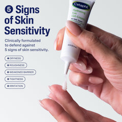Cetaphil Hydrating Eye Gel-Cream application demonstrates quick-absorbing gel-cream.
