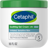 Cetaphil soothing gel-cream with aloe bottle highlights lightweight hydration.