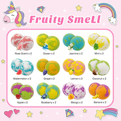 cf natural daily unicorn bath bombs surprise charms image—hidden jewelry beads during bath time