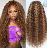 Cfaimity 13x6 ombre lace-front wig showing natural parting and seamless hairline.