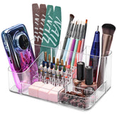 CGBE Nail Drill Holder with 28 holes keeps drill bits neatly organized for quick access.