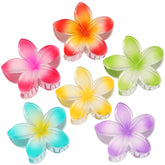 CHANDAT Flower Hair Clips six-pack in vibrant colors for easy vacation styling.