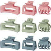 CHANDAT large pink rectangle clip in action securing thick hair for daily wear
