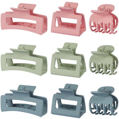 CHANDAT large pink rectangle clip in action securing thick hair for daily wear