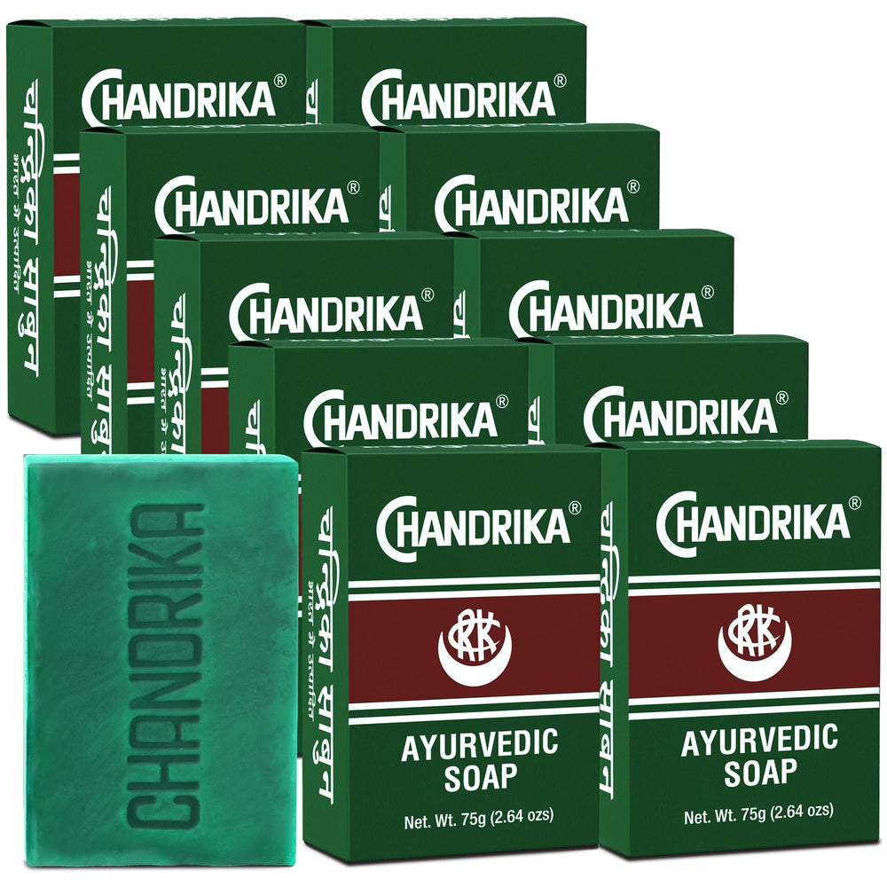 Chandrika bath soap pack-10: classic Ayurvedic cleansing for the whole family.