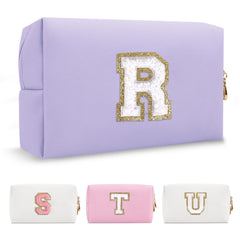 ChaoGreat personalized makeup bag with initial patch for stylish organization.