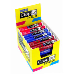 Chap-Ice cherry balm stick close-up for long-lasting hydration daily lip care.