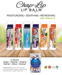Chap-Lip Lip Balm six flavors variety invites effortless on-the-go lip care.