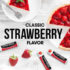 ChapStick Classic Strawberry lip balm tube with tinted shine ready to apply