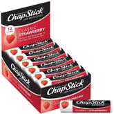 ChapStick Classic Strawberry lip balm tubes pack keeps lips hydrated on the go