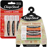 ChapStick Candy Cane holiday pack with festive packaging for quick lip moisture.