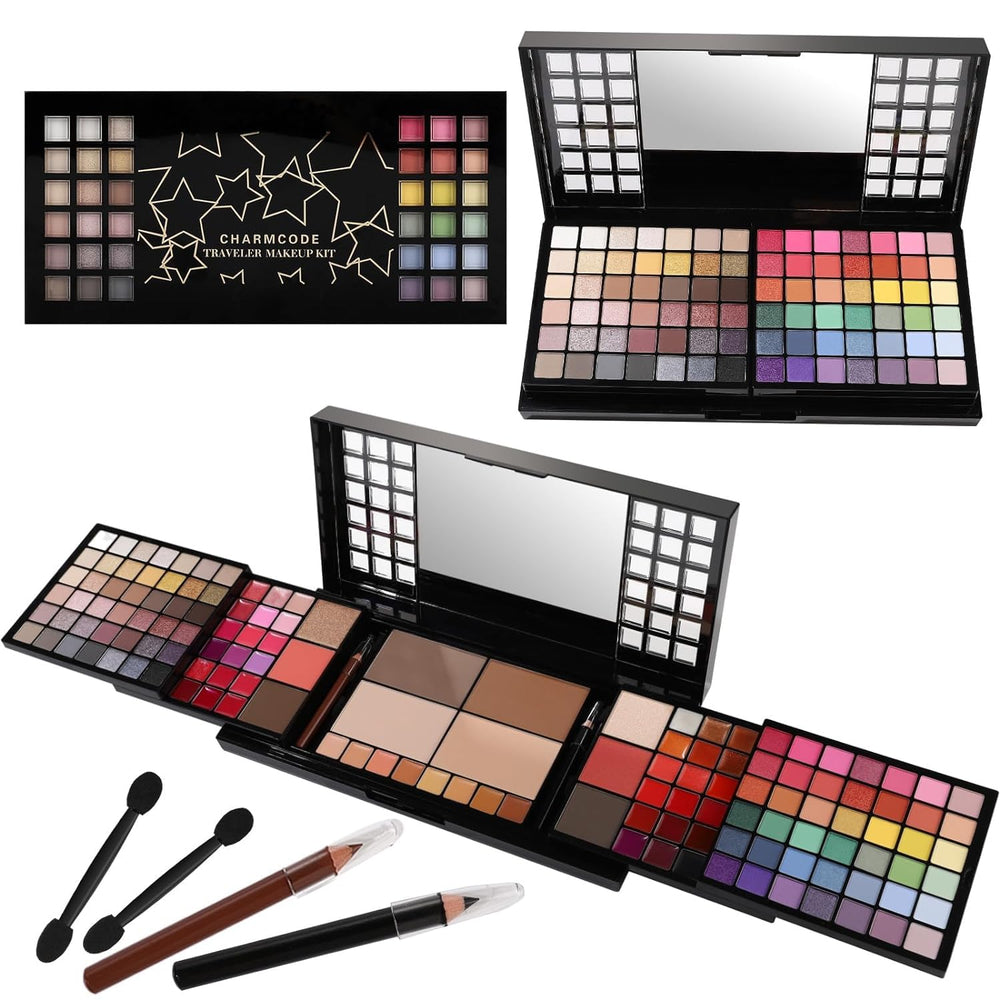 Charmcode all-in-one makeup kit full set palette showcases 138-shade range for versatile looks.