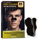 Charmonic blackhead strip on nose shows cleaner pores and smoother skin.
