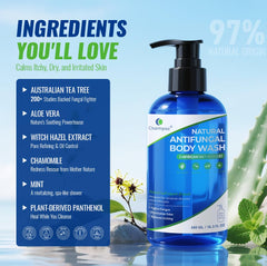 CHARMPOO pH-balanced formula shown in bottle emphasizes irritation-free daily cleansing.