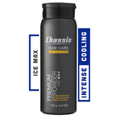 Chassis Ice Max premium body powder bottle ready for daily cooling and freshness.