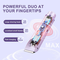 CheckSimple bikini-trimmer painless blades gentle on sensitive skin.