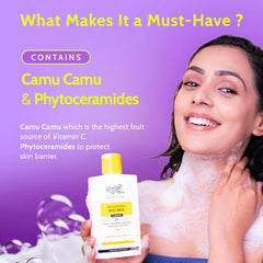 Chemist at Play Brightening Body Wash alpha arbutin ingredient highlighted for brightening support.